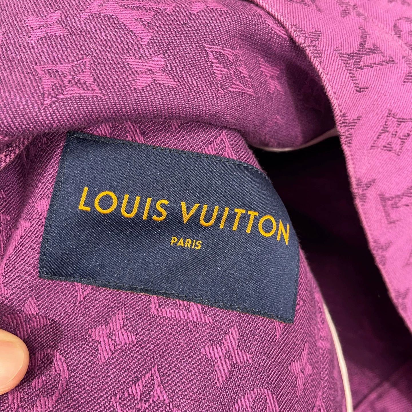 Louis Vuitton Purple Patterned Denim Jacket Size US M / EU 48-50 / 2 - 3 Thumbnail