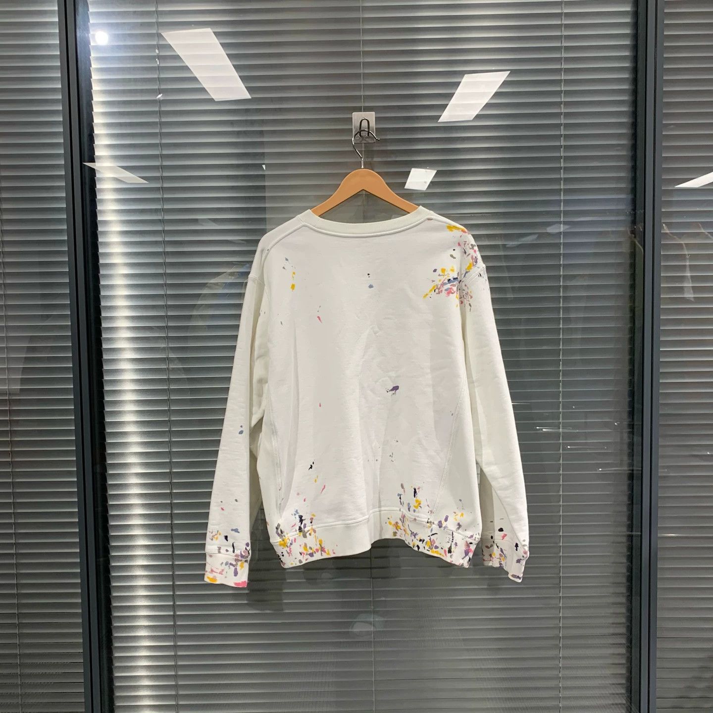 Dior White Paint Splatter Long Sleeve Sweatshirt Size US XL / EU 56 / 4 - 2 Thumbnail
