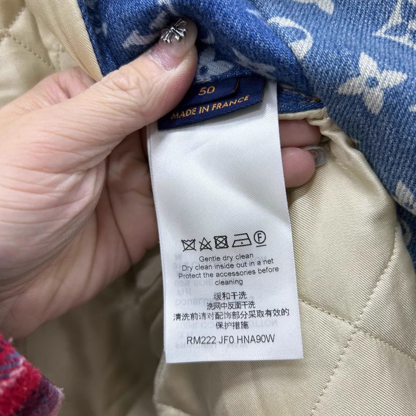 Louis Vuitton Blue Denim Jacket with Floral Patchwork Size US M / EU 48-50 / 2 - 4 Thumbnail