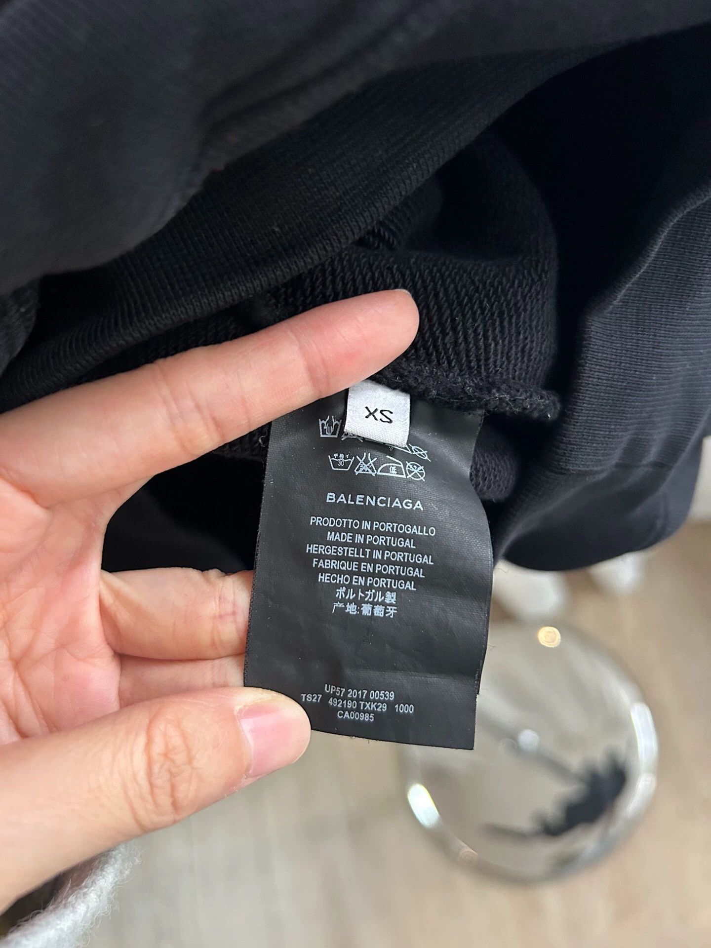 Balenciaga Black Oversized Hoodie with Drawstring Size US XS / EU 42 / 0 - 4 Thumbnail