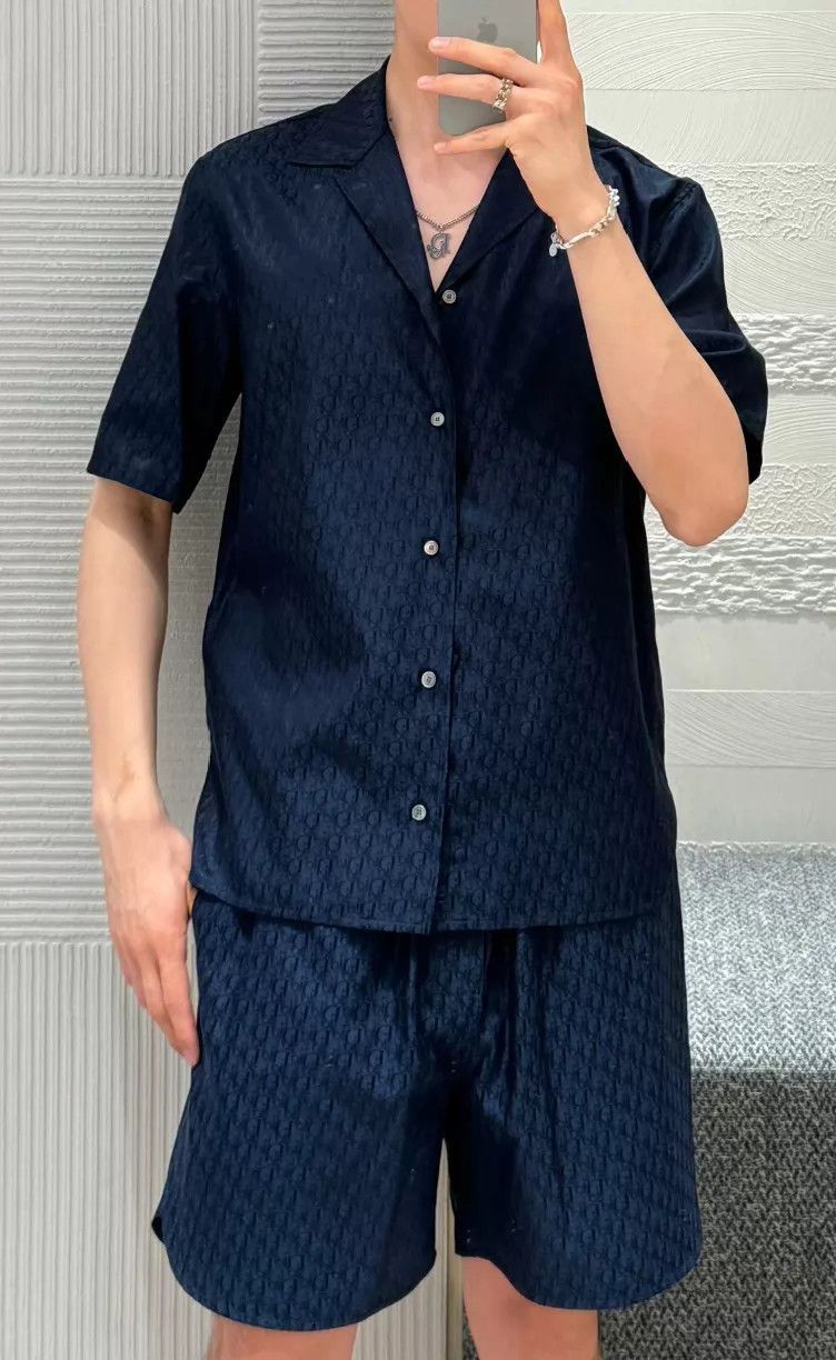 Dior Blue Short Sleeve Button-Up Shirt Size M Size US M / EU 48-50 / 2 - 9 Thumbnail