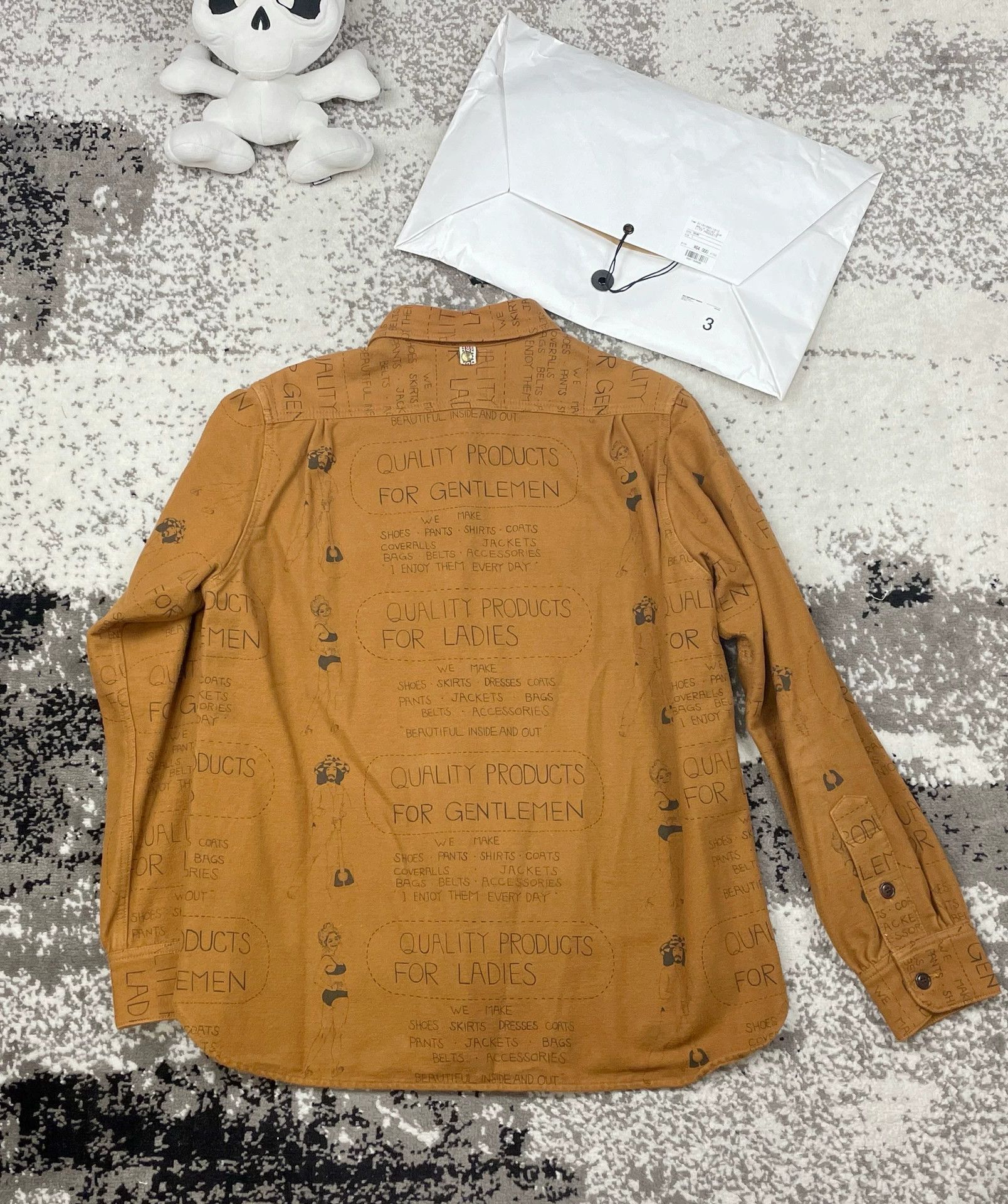 Visvim Brown Printed Long Sleeve Button-Up Shirt Size US L / EU 52-54 / 3 - 4 Thumbnail