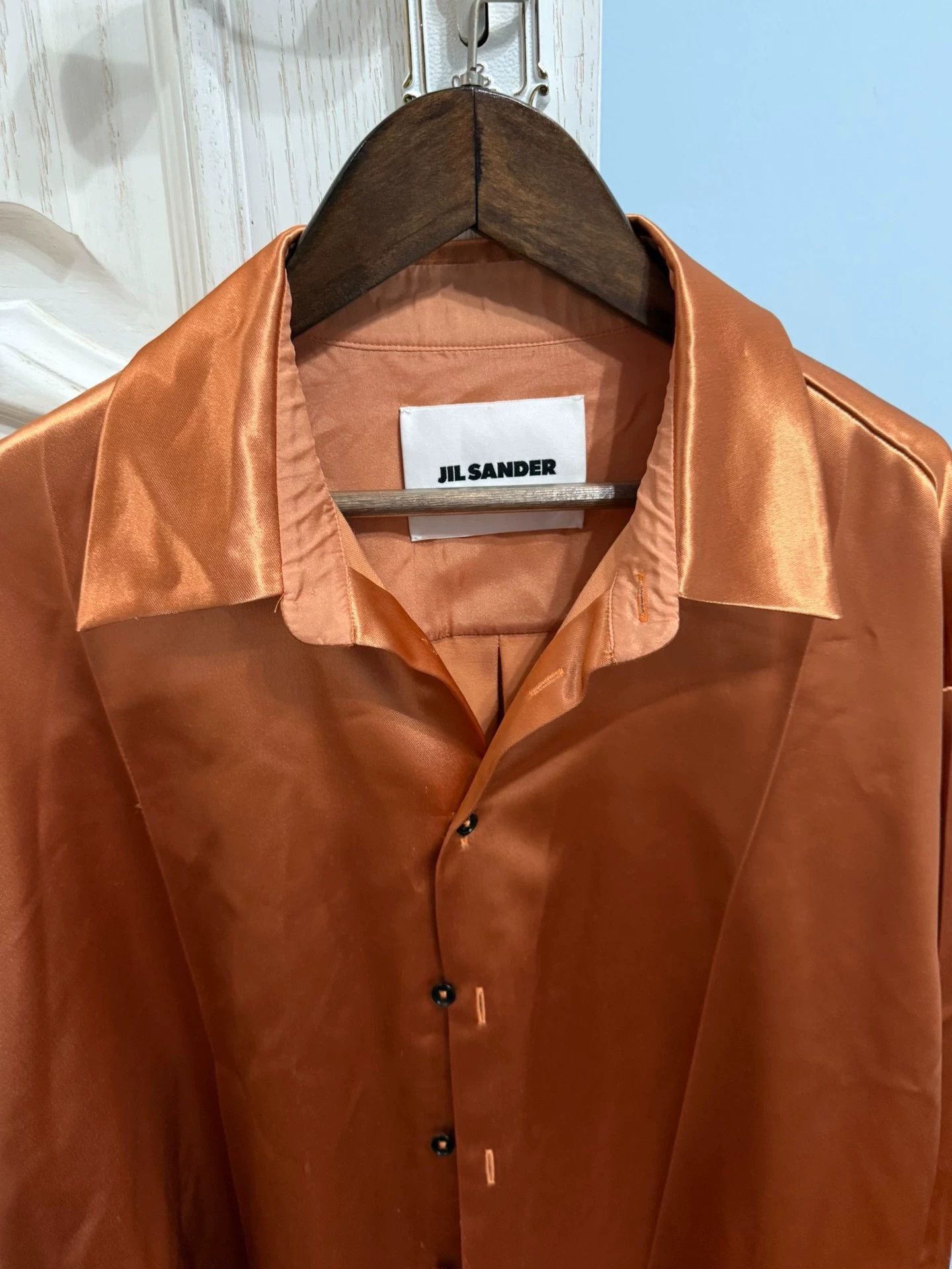 Jil Sander Orange Long Sleeve Button-Up Shirt Size S Size US S / EU 44-46 / 1 - 2 Thumbnail
