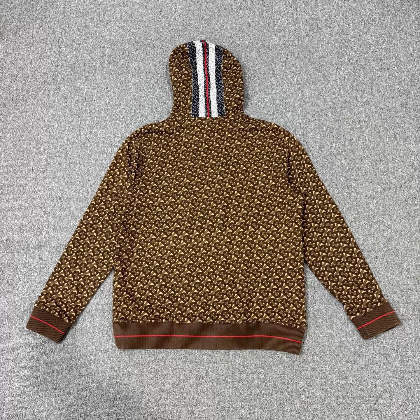 Burberry Brown Patterned Zip-Up Hoodie Size US M / EU 48-50 / 2 - 2 Thumbnail