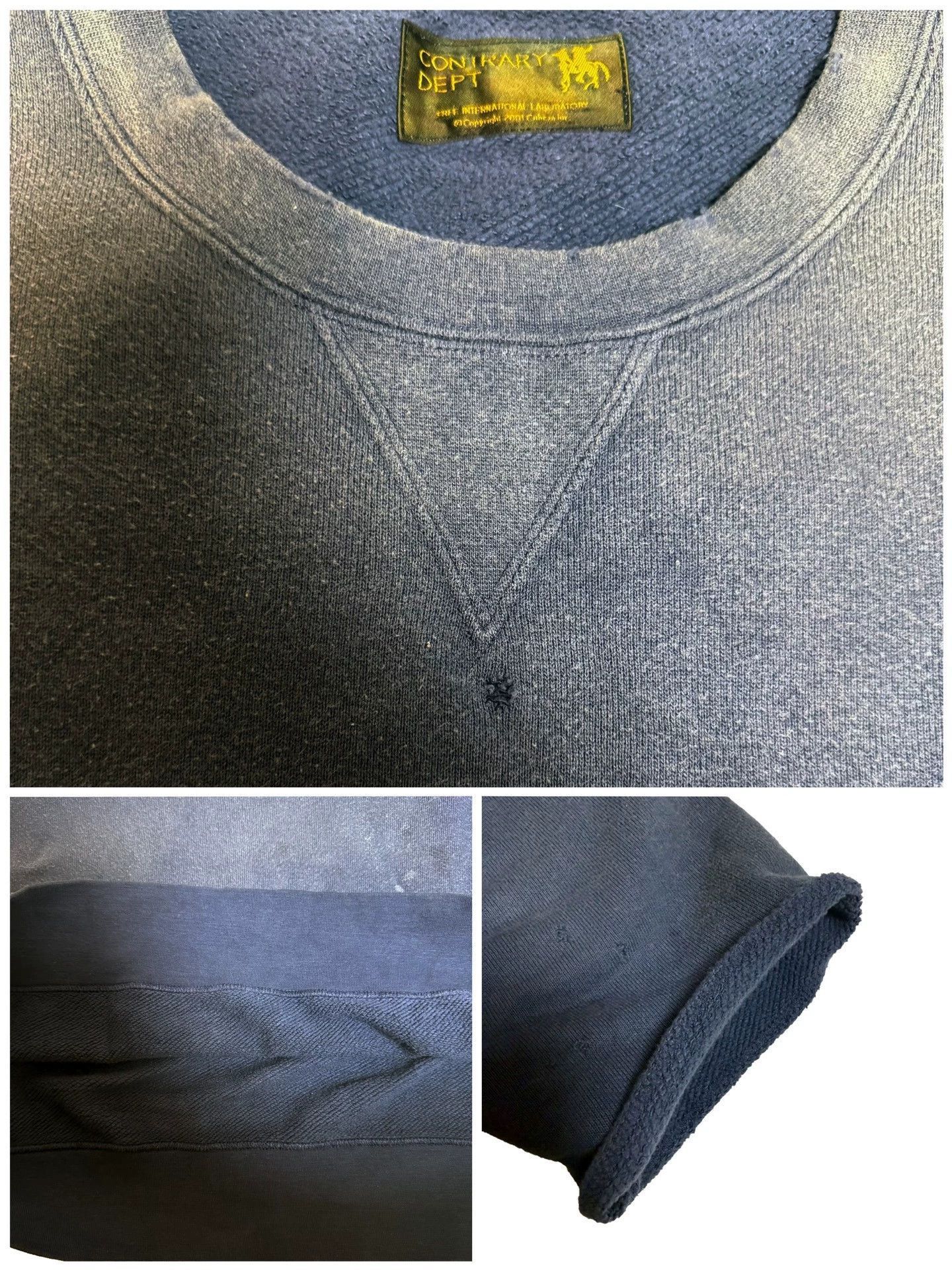 Visvim Blue Distressed Oversized Sweatshirt Size US S / EU 44-46 / 1 - 4 Thumbnail
