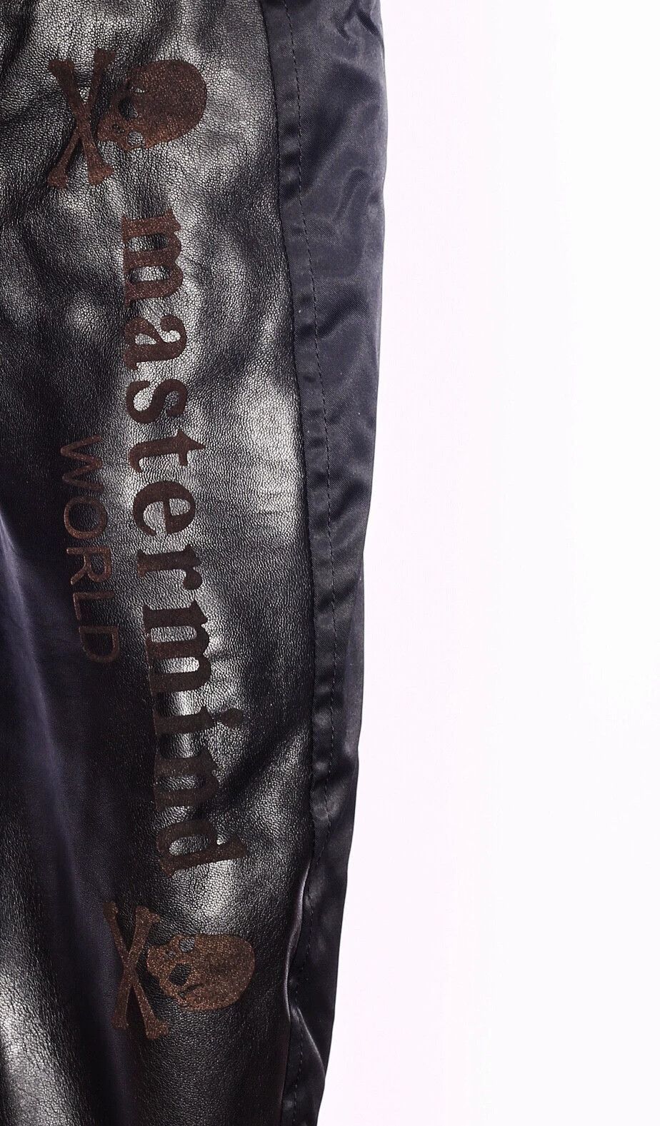 Mastermind Japan Black Satin Bomber Jacket with Skull Patch Size US S / EU 44-46 / 1 - 5 Thumbnail