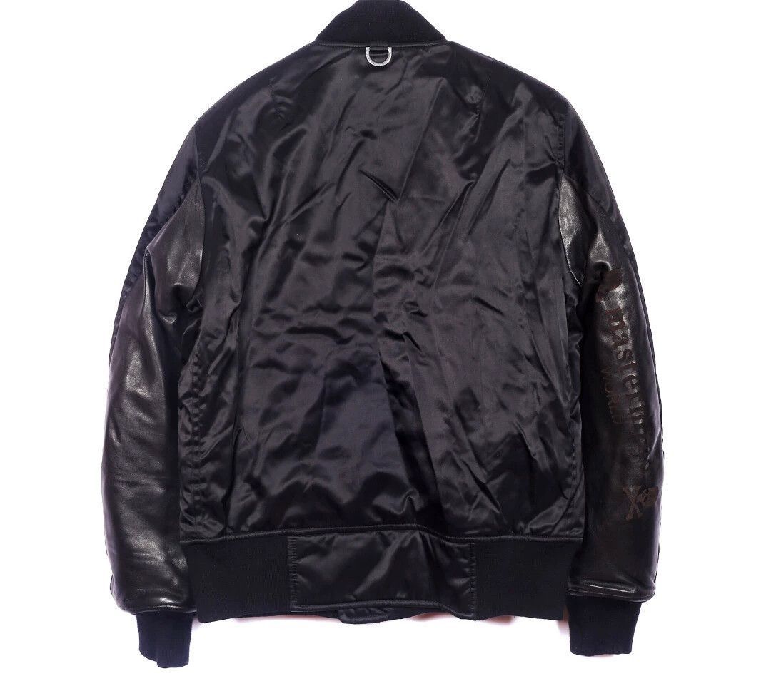 Mastermind Japan Black Satin Bomber Jacket with Skull Patch Size US S / EU 44-46 / 1 - 2 Thumbnail