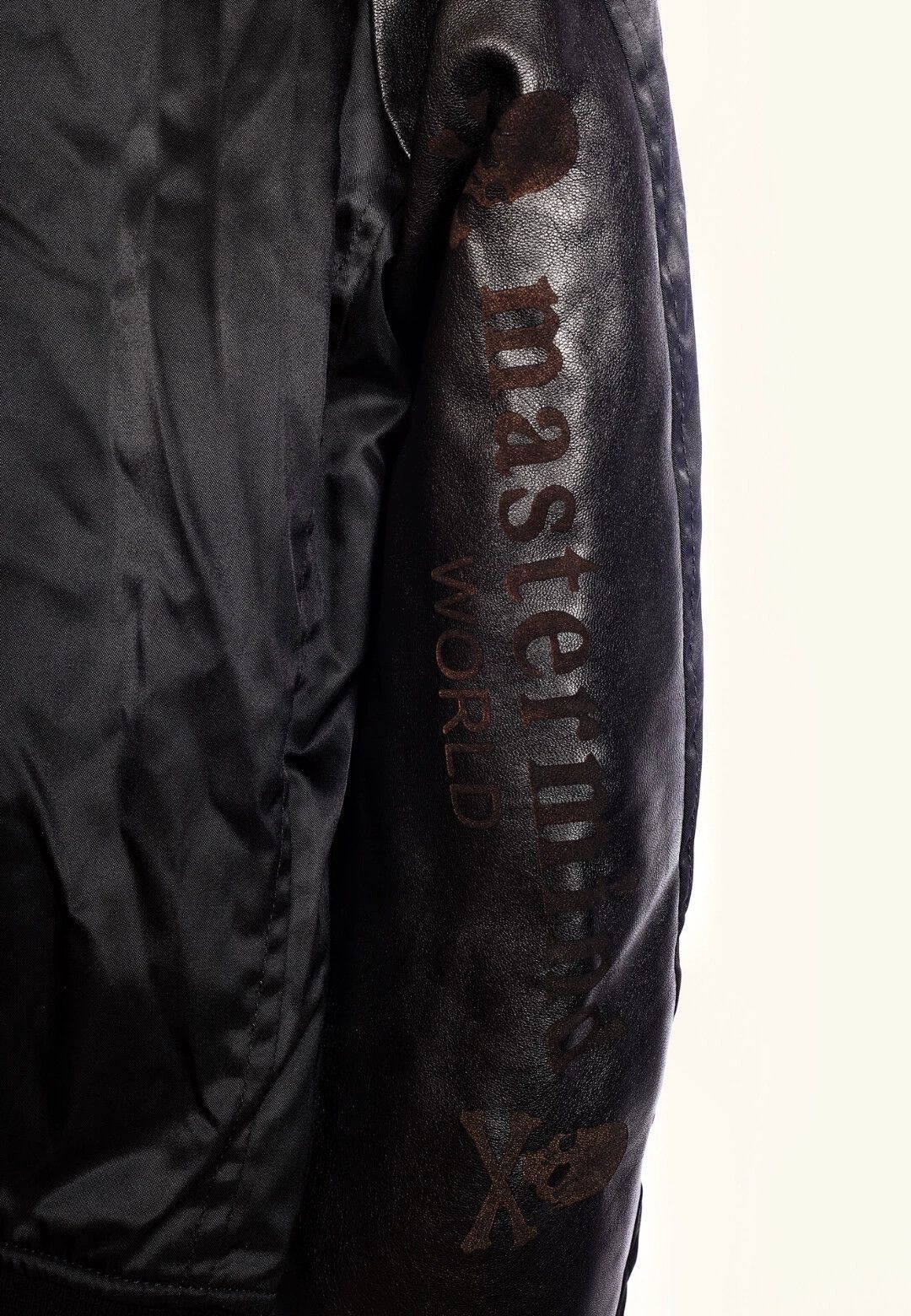 Mastermind Japan Black Satin Bomber Jacket with Skull Patch Size US S / EU 44-46 / 1 - 4 Thumbnail