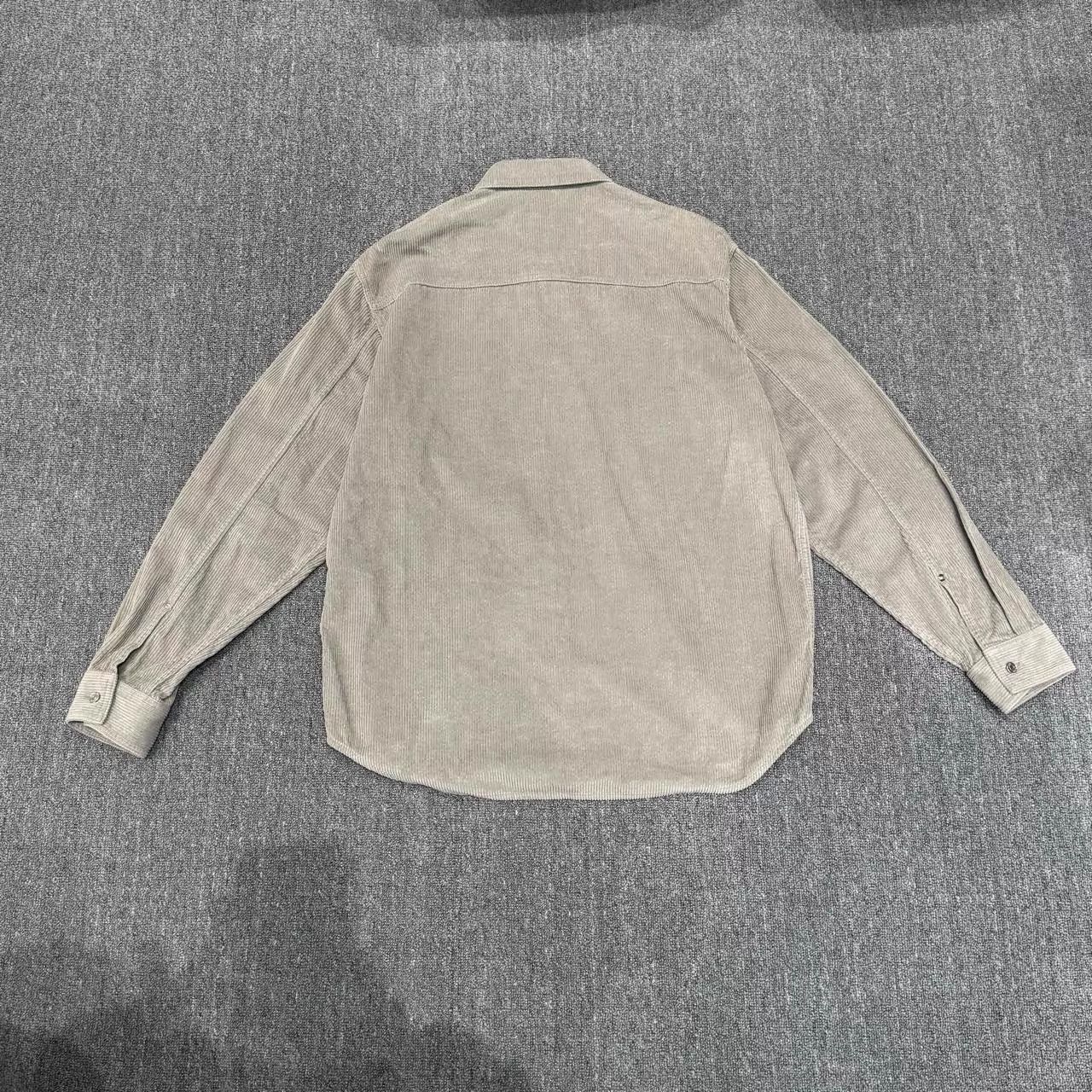 Dior Gray Corduroy Long Sleeve Button-Up Shirt Size US XL / EU 56 / 4 - 2 Thumbnail