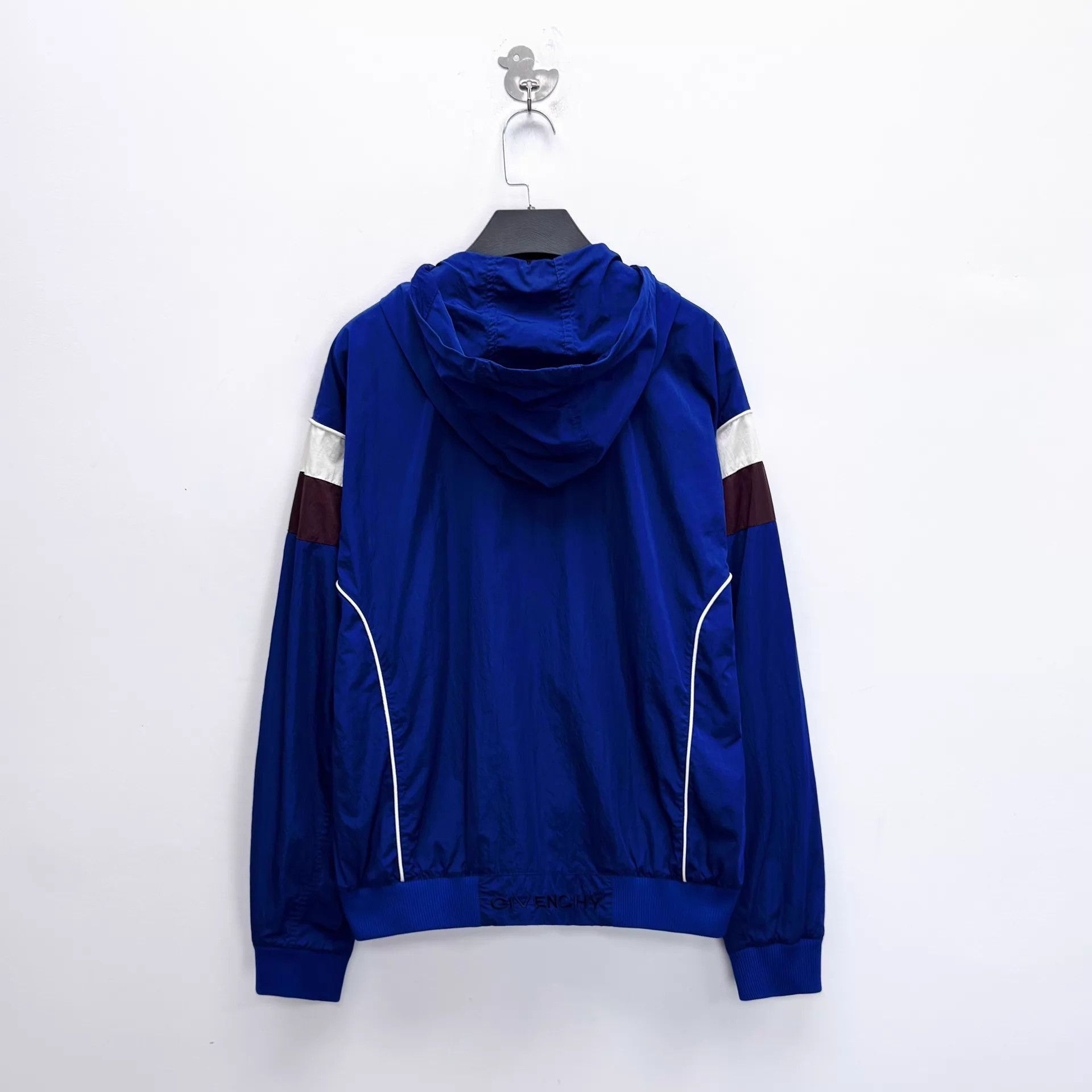 Givenchy Blue Hooded Zip-Up Jacket with Contrast Sleeves Size US M / EU 48-50 / 2 - 2 Thumbnail