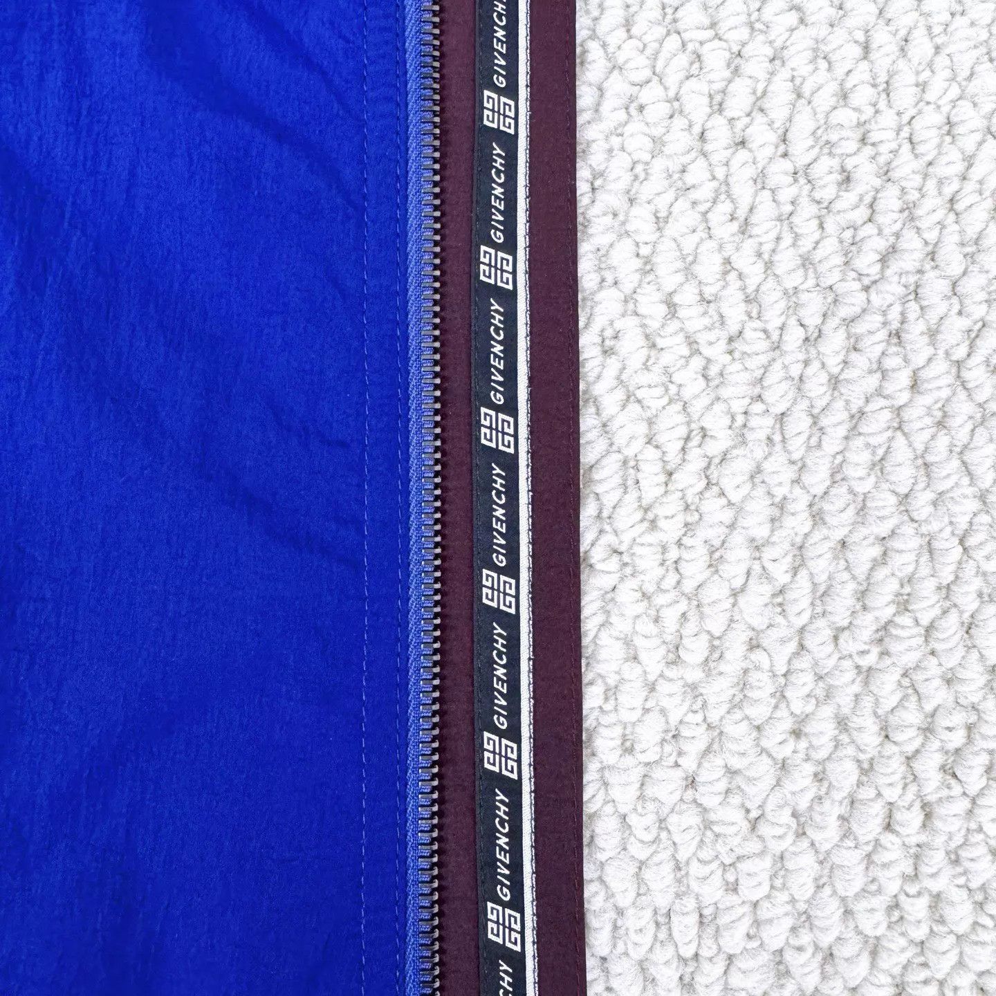 Givenchy Blue Hooded Zip-Up Jacket with Contrast Sleeves Size US M / EU 48-50 / 2 - 5 Thumbnail