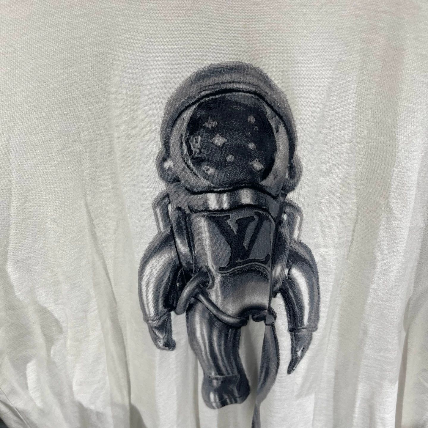 Louis Vuitton White Astronaut Print Short Sleeve T-Shirt Size US M / EU 48-50 / 2 - 4 Thumbnail