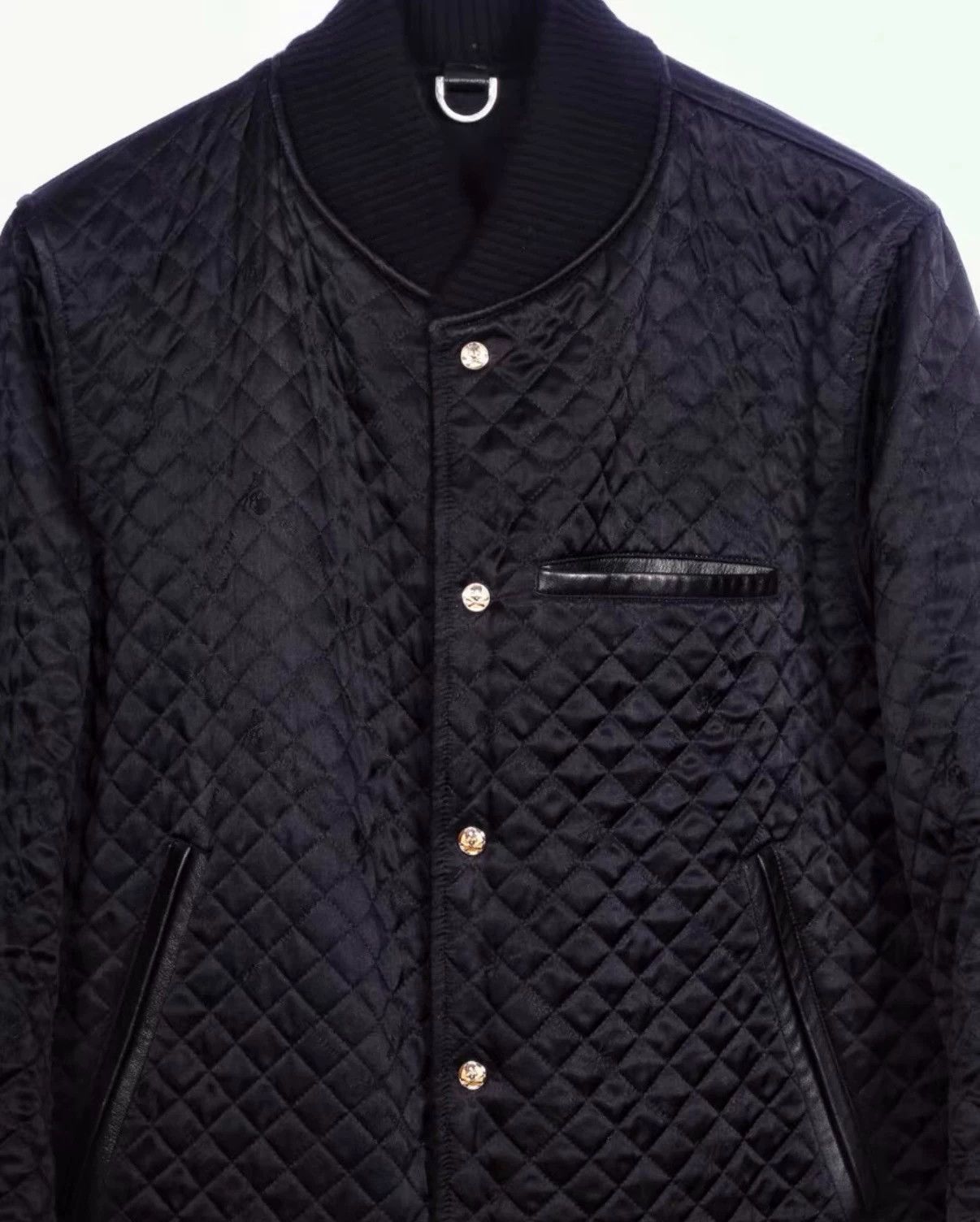 Mastermind Japan Black Bomber Jacket with Leather Sleeves Size M Size US M / EU 48-50 / 2 - 5 Thumbnail