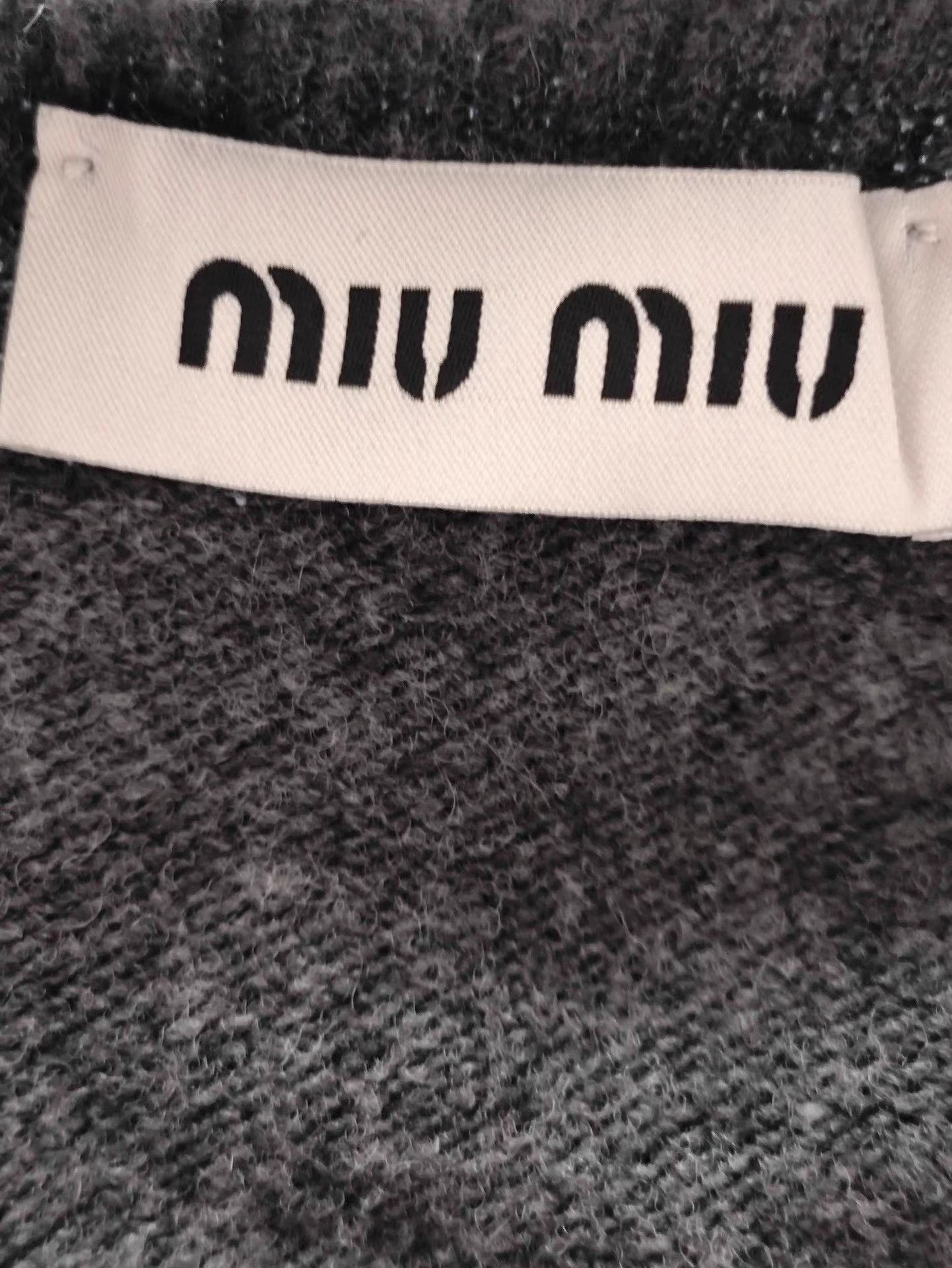 Miu Miu Gray Button-Front Knit Cardigan Size US M / EU 48-50 / 2 - 4 Thumbnail