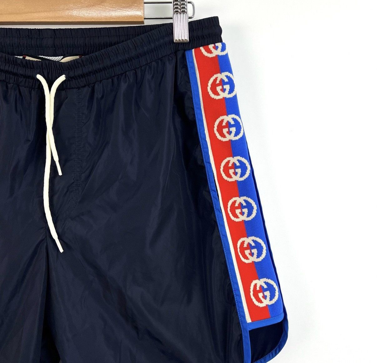 Gucci Blue Athletic Shorts with Striped Side Panels Size 28 Size US 28 / EU 44 - 4 Thumbnail