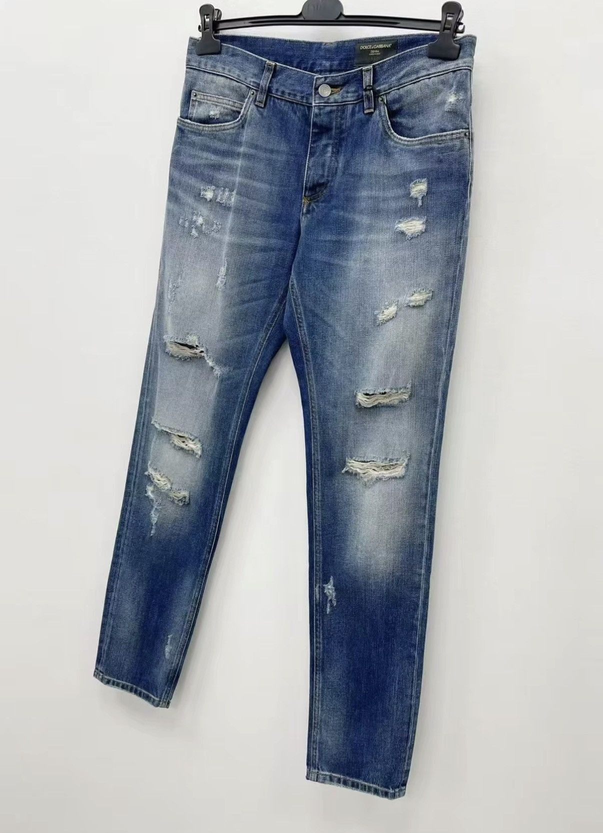 Dolce & Gabbana Blue Distressed Denim Jeans Size 32 Size US 32 / EU 48 - 2 Thumbnail
