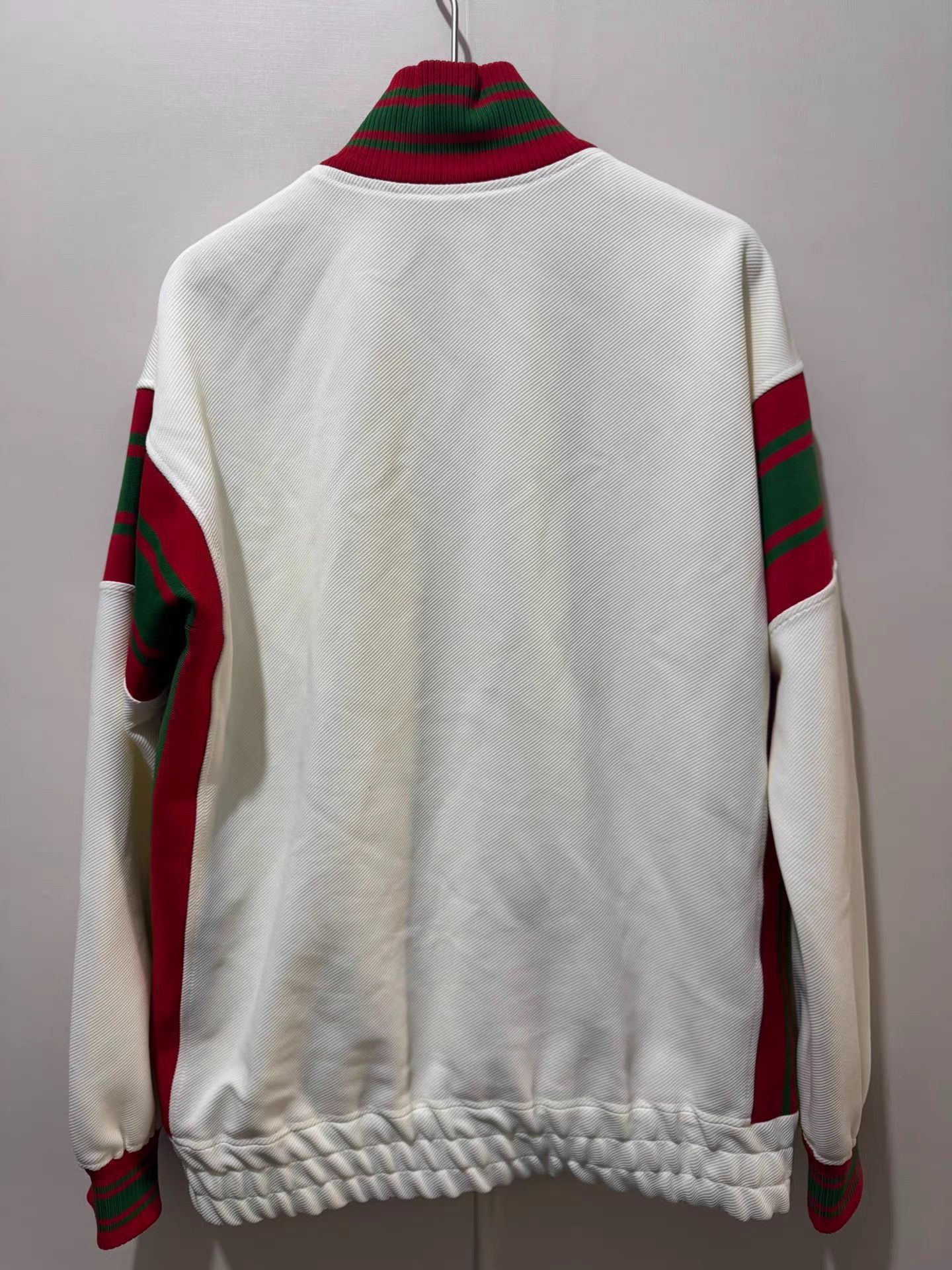Gucci White Zip-Up Jacket with Red and Green Stripes Size US L / EU 52-54 / 3 - 2 Thumbnail