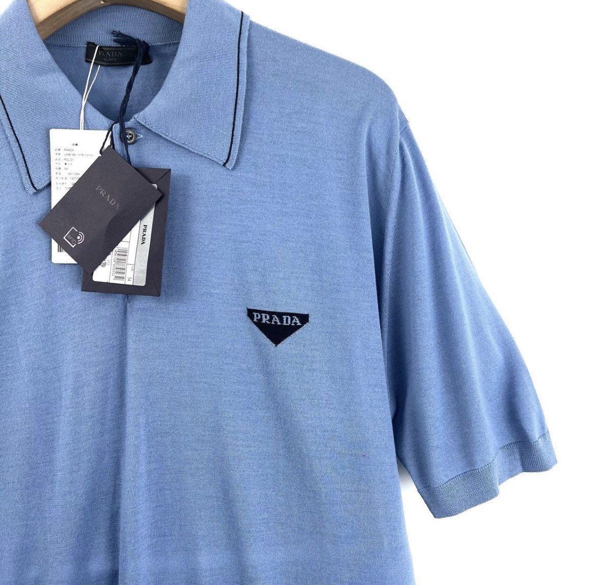 Prada Blue Short Sleeve Polo Shirt Size L Size US L / EU 52-54 / 3 - 4 Thumbnail