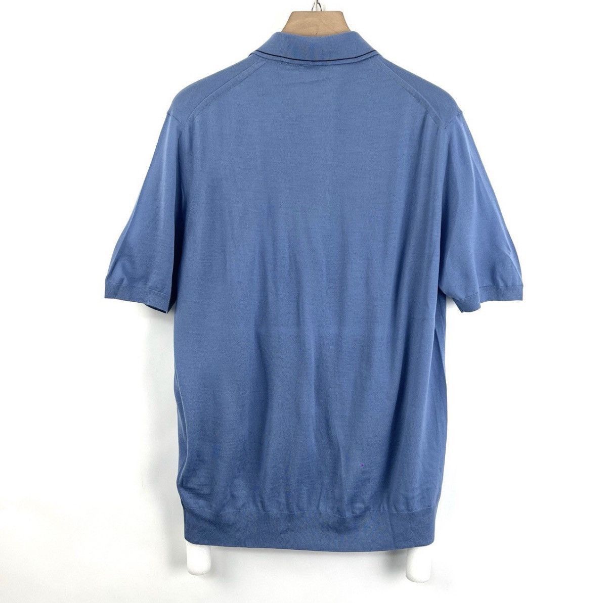 Prada Blue Short Sleeve Polo Shirt Size L Size US L / EU 52-54 / 3 - 2 Thumbnail