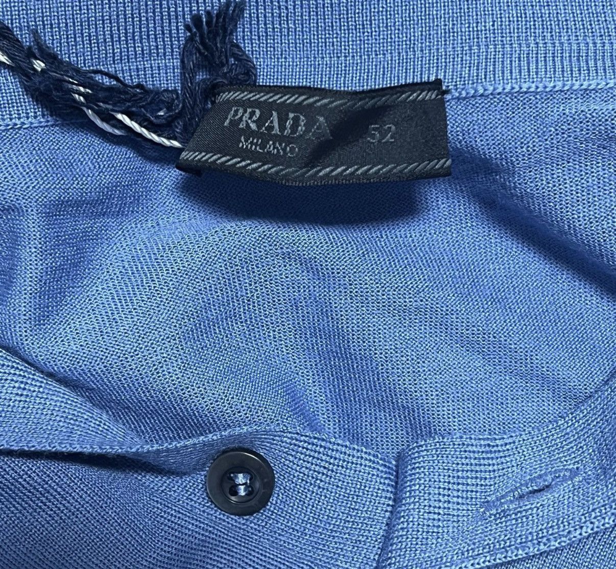 Prada Blue Short Sleeve Polo Shirt Size L Size US L / EU 52-54 / 3 - 3 Thumbnail