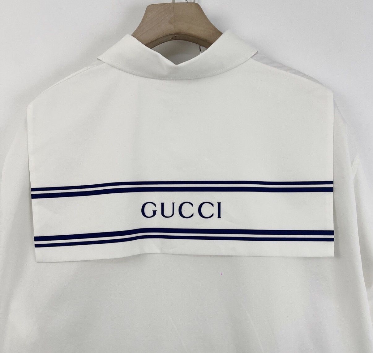 Gucci White Long Sleeve Button-Up Shirt Size US M / EU 48-50 / 2 - 7 Thumbnail
