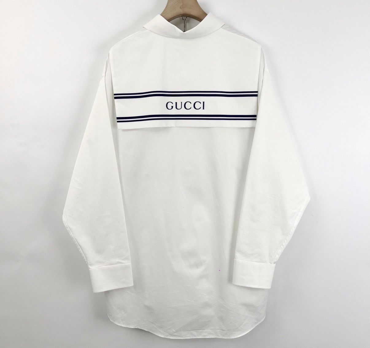 Gucci White Long Sleeve Button-Up Shirt Size US M / EU 48-50 / 2 - 2 Thumbnail