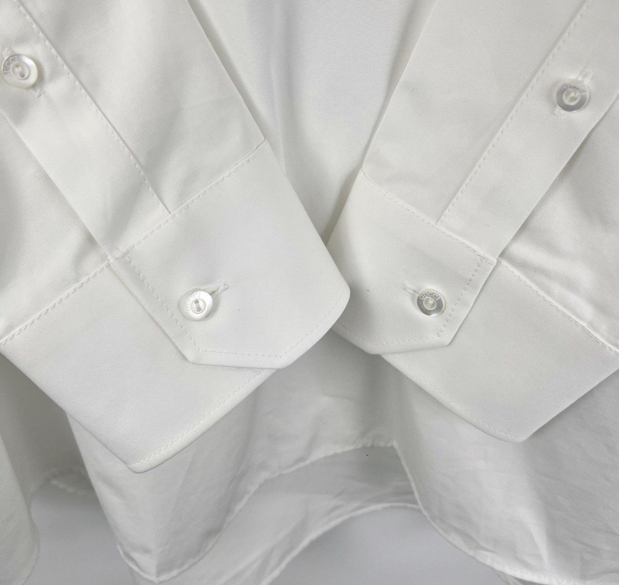 Gucci White Long Sleeve Button-Up Shirt Size US M / EU 48-50 / 2 - 6 Thumbnail