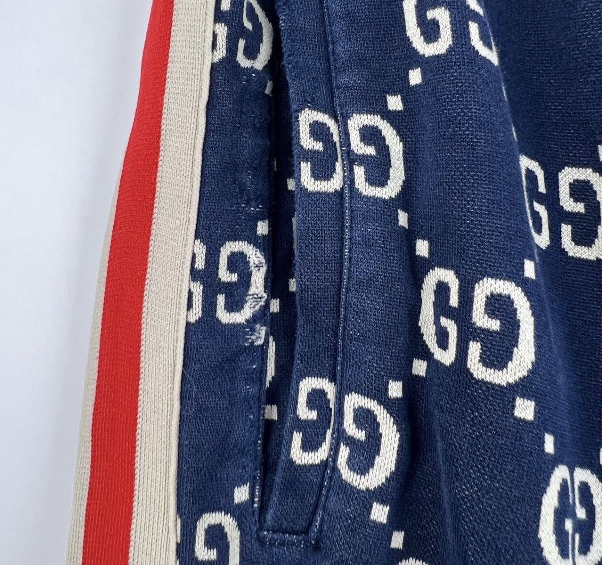 Gucci Blue Patterned Casual Sweatpants with Stripes Size US 30 / EU 46 - 6 Thumbnail