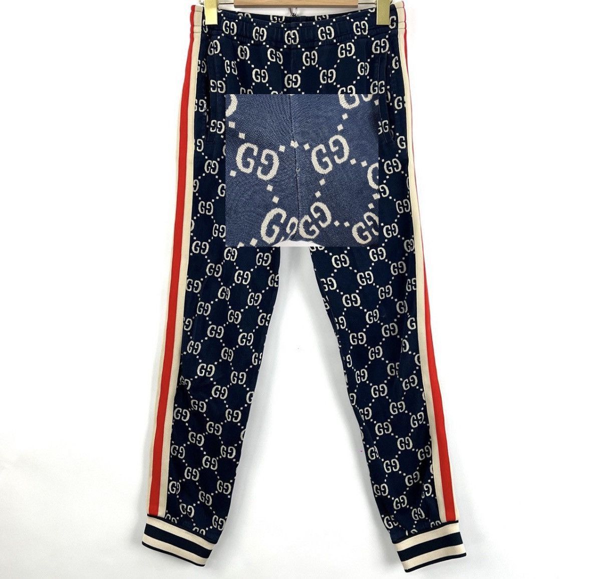 Gucci Blue Patterned Casual Sweatpants with Stripes Size US 30 / EU 46 - 7 Thumbnail