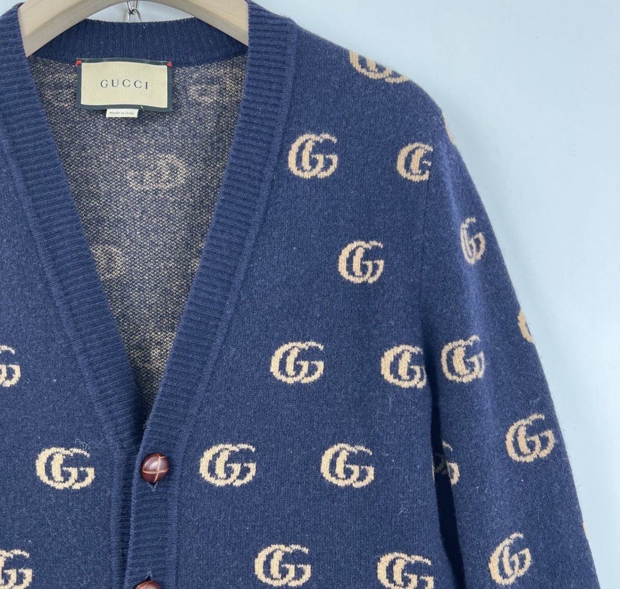 Gucci Blue Patterned Button-Up Cardigan Size S Size US S / EU 44-46 / 1 - 3 Thumbnail