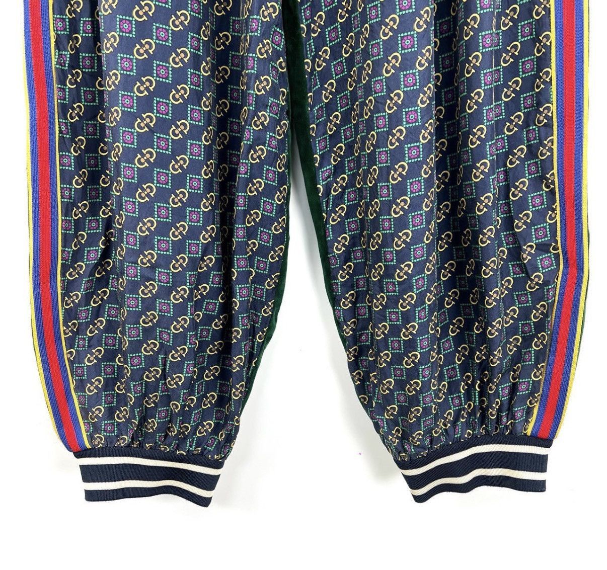 Gucci Blue Patterned Casual Pants with Striped Sides Size US 34 / EU 50 - 5 Thumbnail