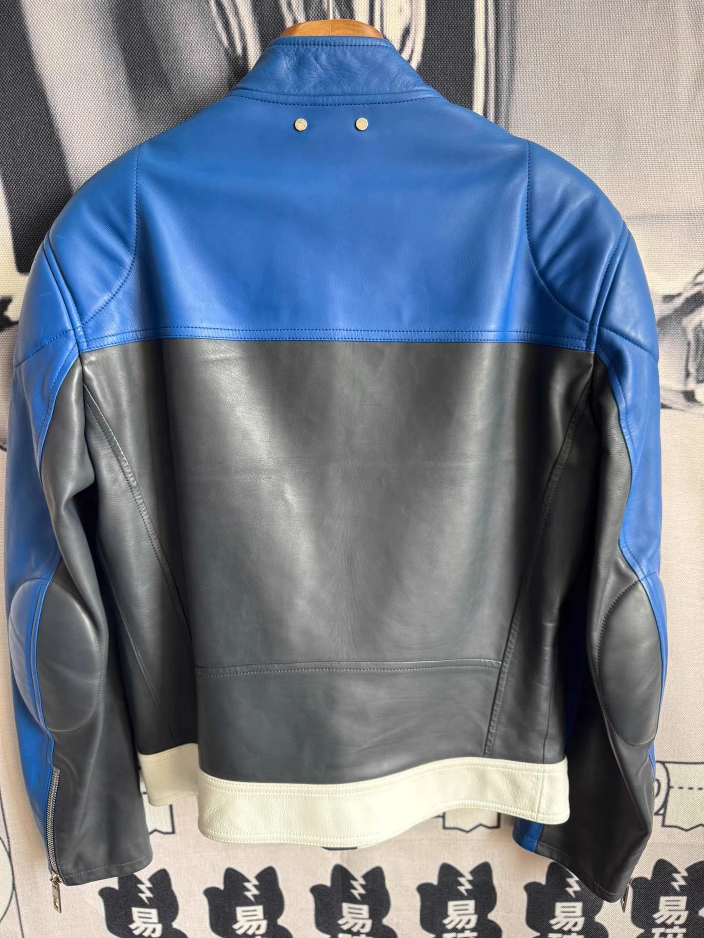 Louis Vuitton Blue and Black Leather Biker Jacket Size US M / EU 48-50 / 2 - 2 Thumbnail