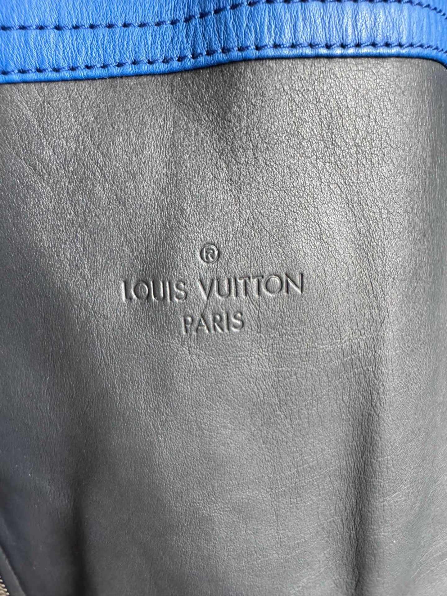 Louis Vuitton Blue and Black Leather Biker Jacket Size US M / EU 48-50 / 2 - 4 Thumbnail