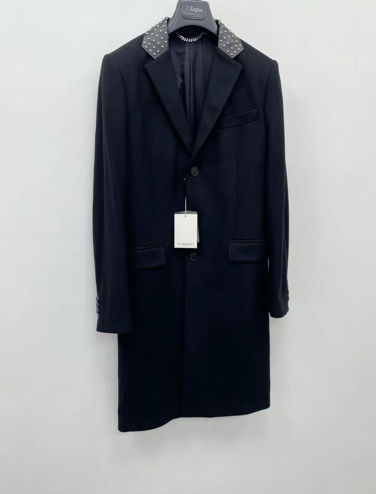 Givenchy Black Long Coat with Studded Collar Size S Size US S / EU 44-46 / 1 - 2 Thumbnail