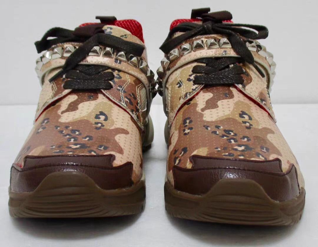 Roen Brown Camo Leopard Print Studded High-Top Sneakers Size US 8 / EU 41 - 5 Thumbnail