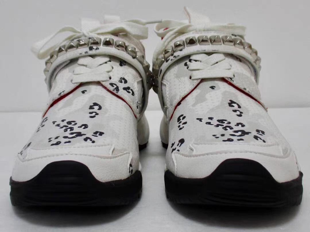 Roen White Leopard Print Studded High-Top Sneakers Size 8 Size US 8 / EU 41 - 2 Thumbnail
