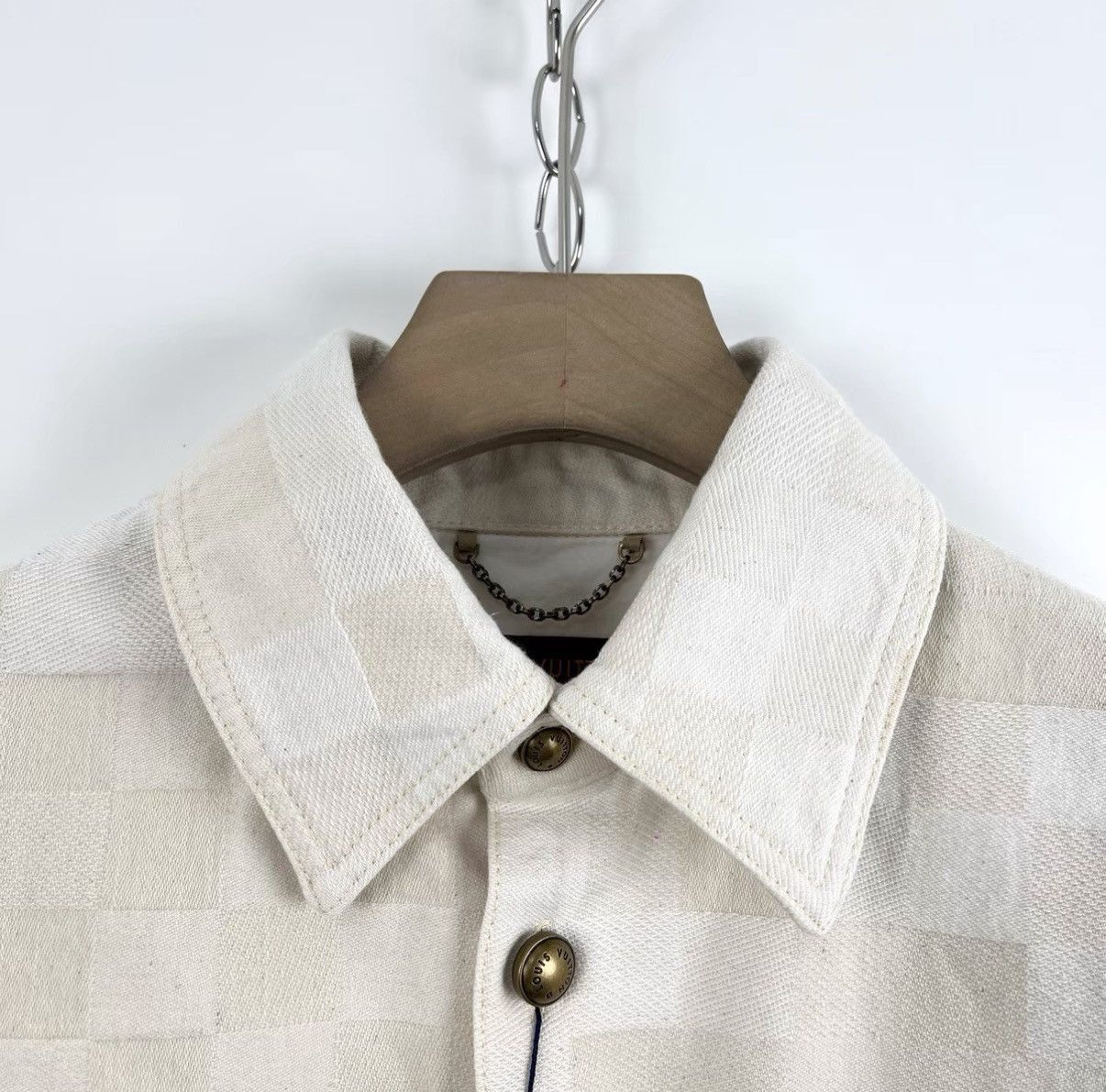 Louis Vuitton White Short-Sleeve Checkerboard Button-Up Shirt Size US S / EU 44-46 / 1 - 3 Thumbnail
