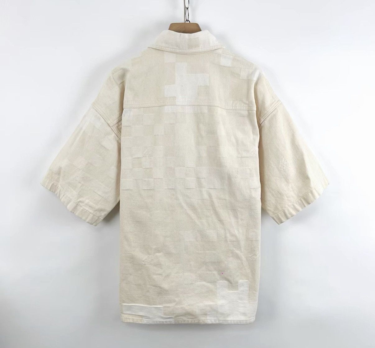Louis Vuitton White Short-Sleeve Checkerboard Button-Up Shirt Size US S / EU 44-46 / 1 - 2 Thumbnail