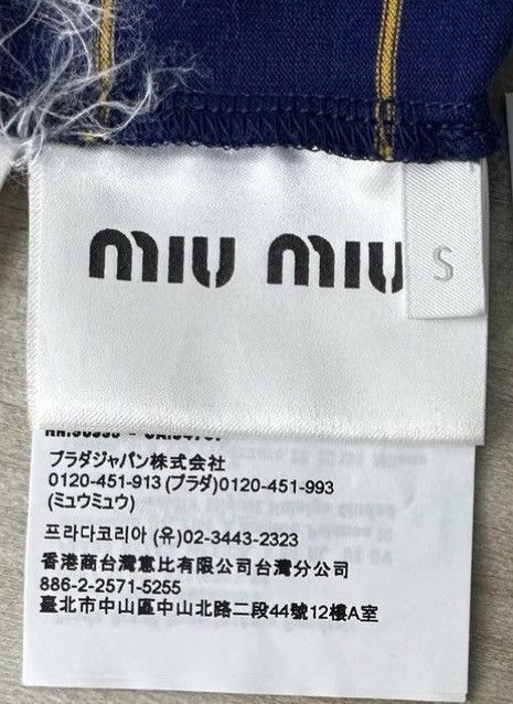 Miu Miu Blue Striped Short Sleeve T-Shirt with Pocket Size US S / EU 44-46 / 1 - 6 Thumbnail
