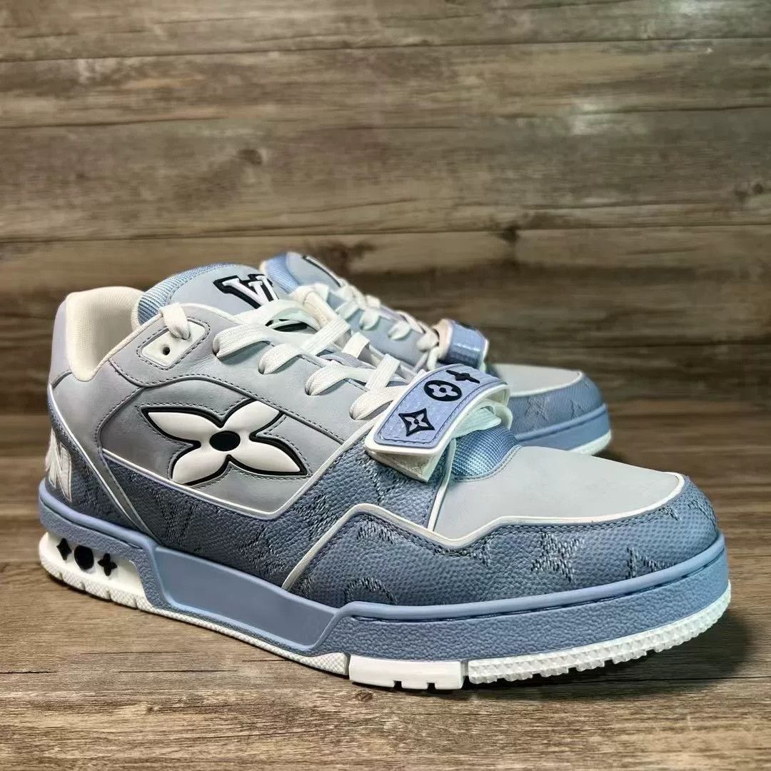 Louis Vuitton Louis Vuitton Training Printed Blue Lowtop Sneakers 42 Men Size US 9 / EU 42 - 3 Thumbnail