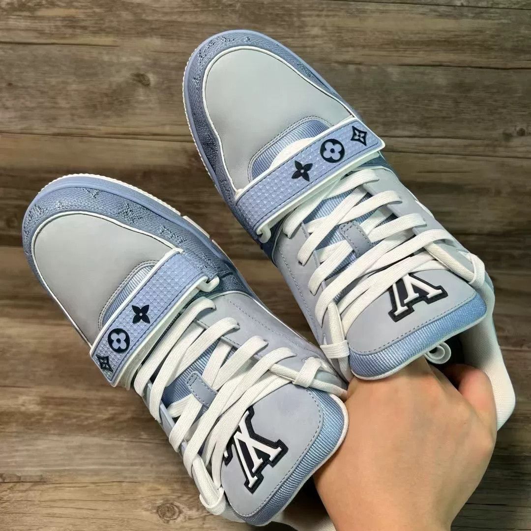 Louis Vuitton Louis Vuitton Training Printed Blue Lowtop Sneakers 42 Men Size US 9 / EU 42 - 5 Thumbnail