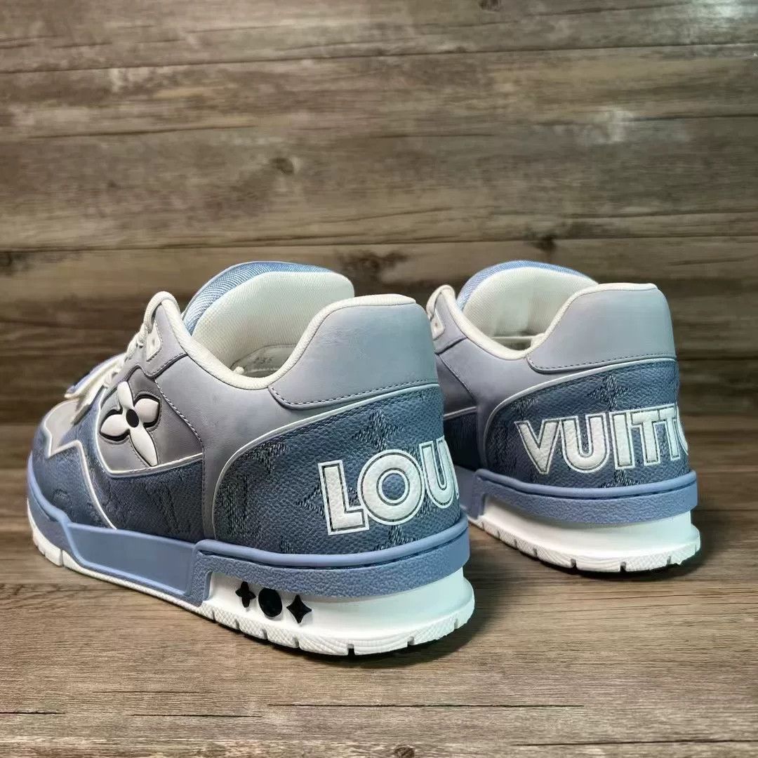 Louis Vuitton Louis Vuitton Training Printed Blue Lowtop Sneakers 42 Men Size US 9 / EU 42 - 4 Thumbnail