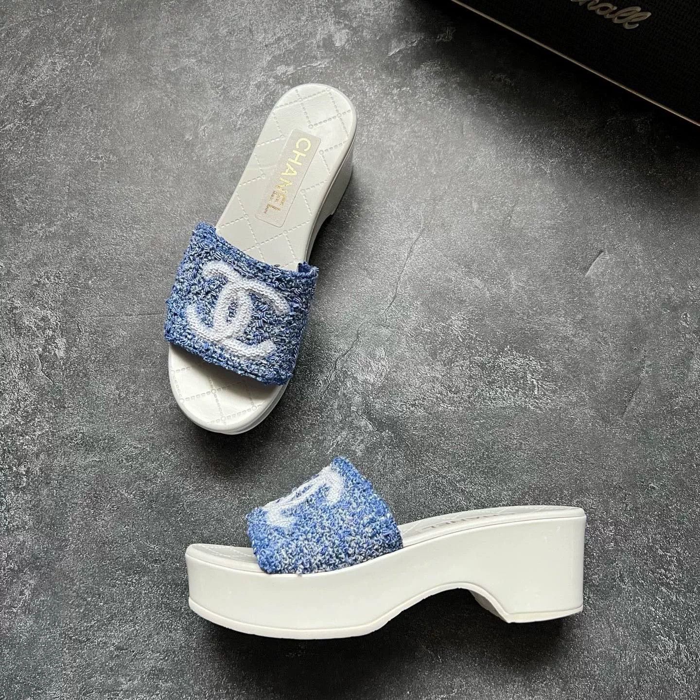 Chanel Chanel Blue Sandals 24 Women Size US 8 / IT 38 - 4 Thumbnail