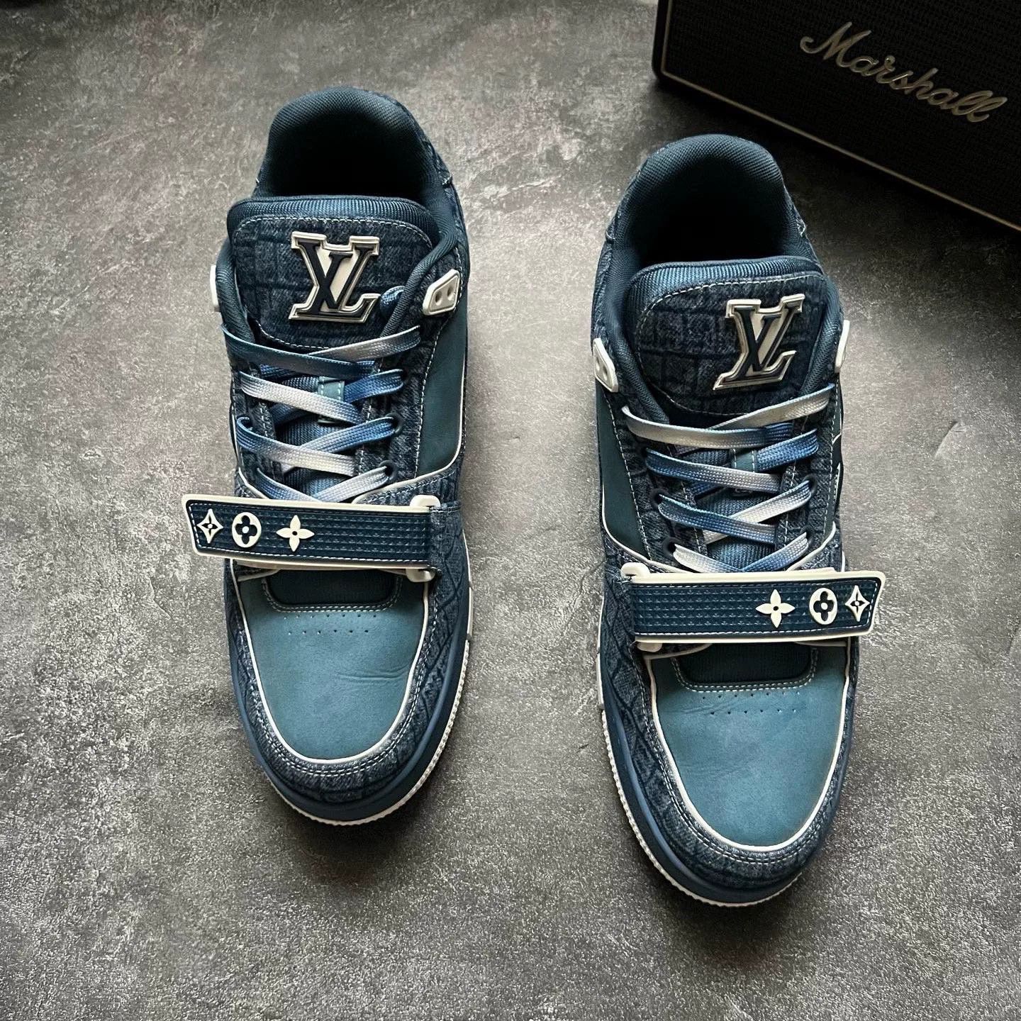 Louis Vuitton Louis Vuitton Training Blue Lowtop Sneakers 9.5 Men Size US 9.5 / EU 42-43 - 3 Thumbnail