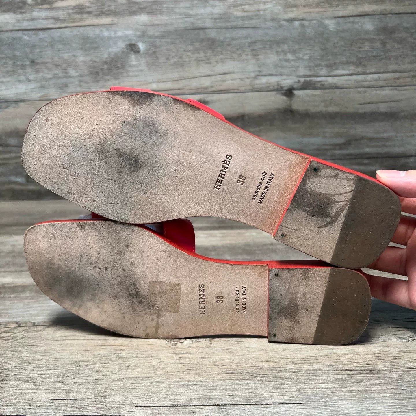 Hermes Hermes Red Sandals 38 Women Size US 7.5 / IT 37.5 - 6 Thumbnail