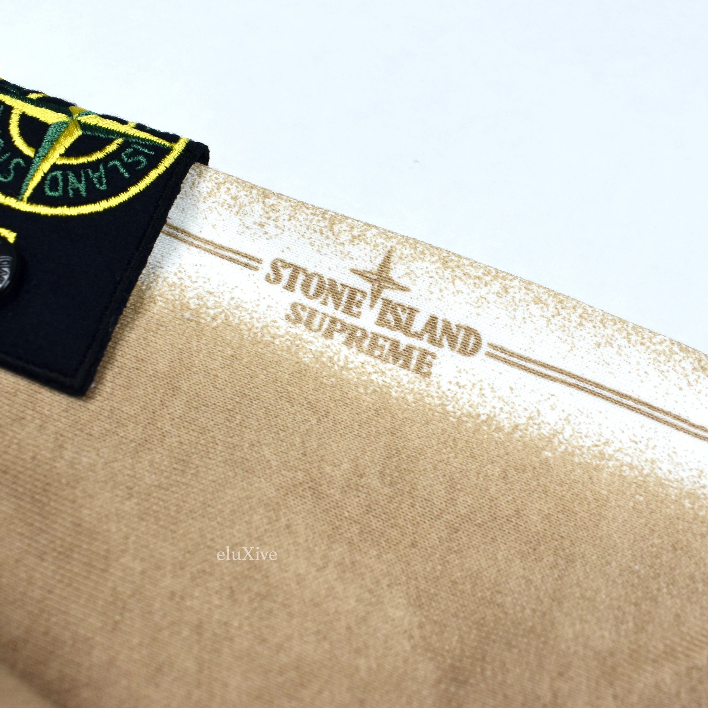 Stone Island × Supreme Supreme Stone Island Side Stripe Logo Hoodie Tan DS Size US L / EU 52-54 / 3 - 6 Thumbnail