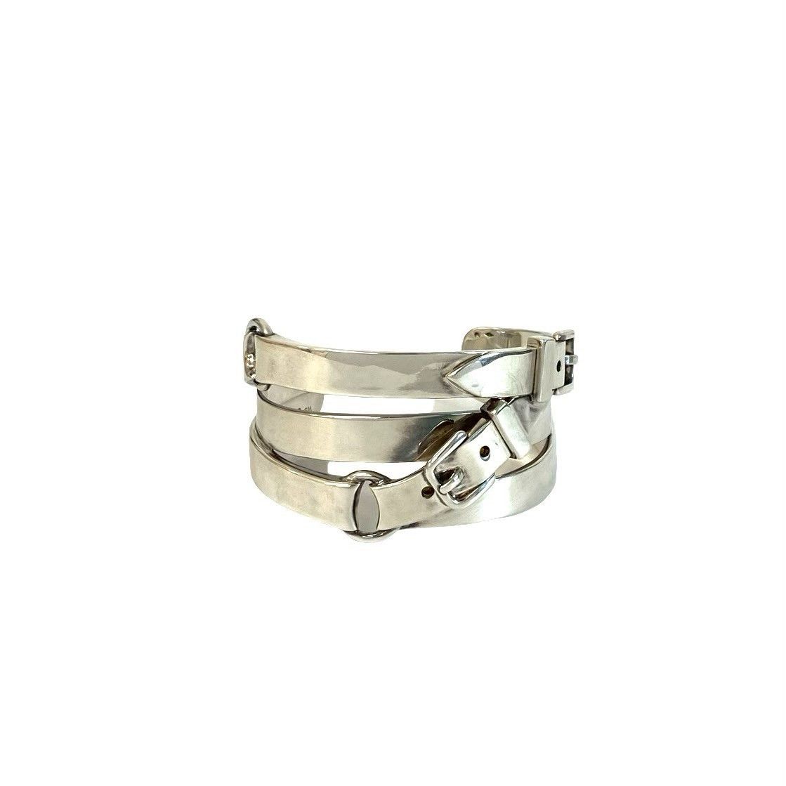 Hermes Hermes Hermes Cinture Silver Bracelet Precious Metal Bangle DUTY FREE for USA Size ONE SIZE - 2 Thumbnail