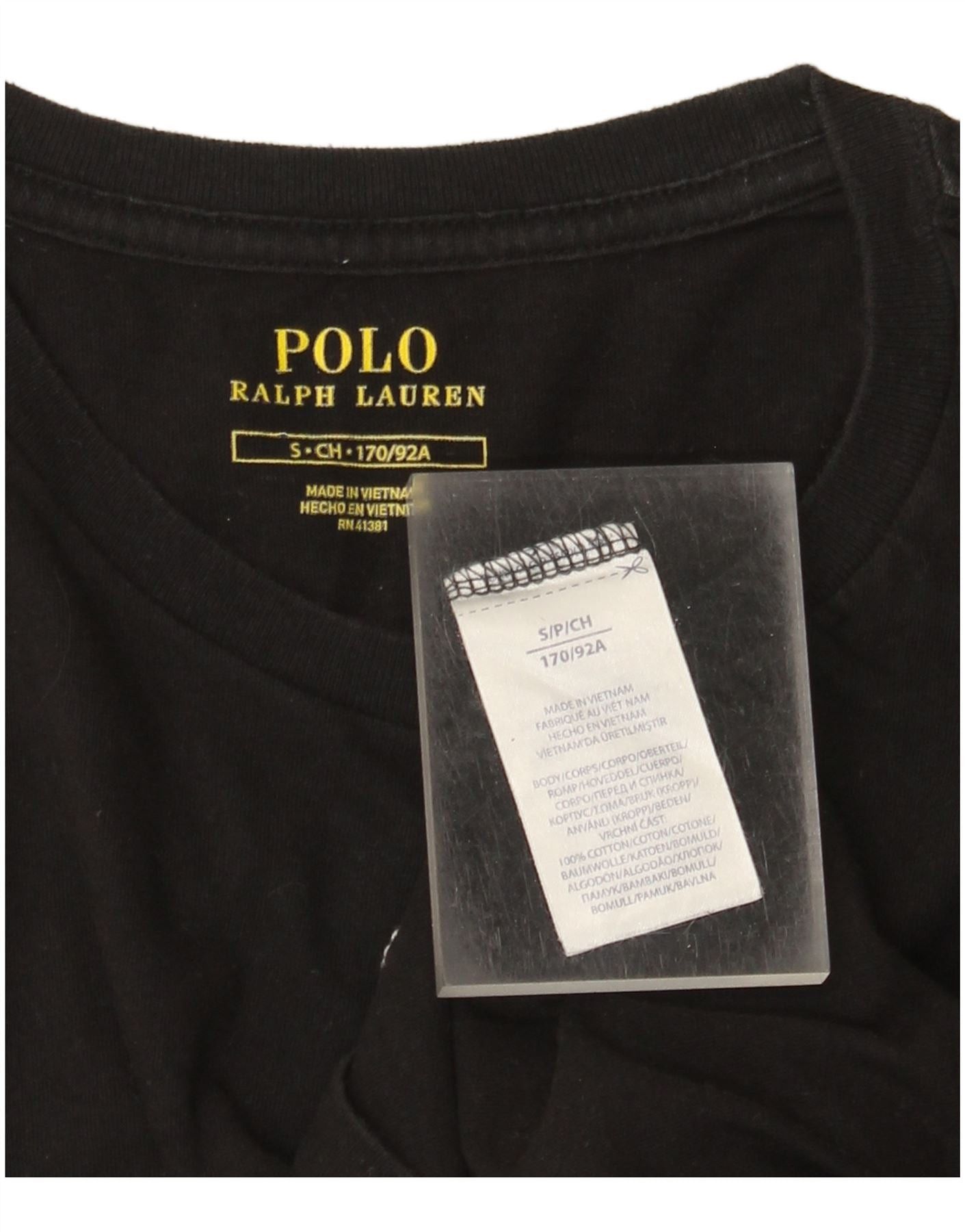 Polo Ralph Lauren Mens T-Shirt Top Small Black Cotton Size US S / EU 44-46 / 1 - 4 Thumbnail