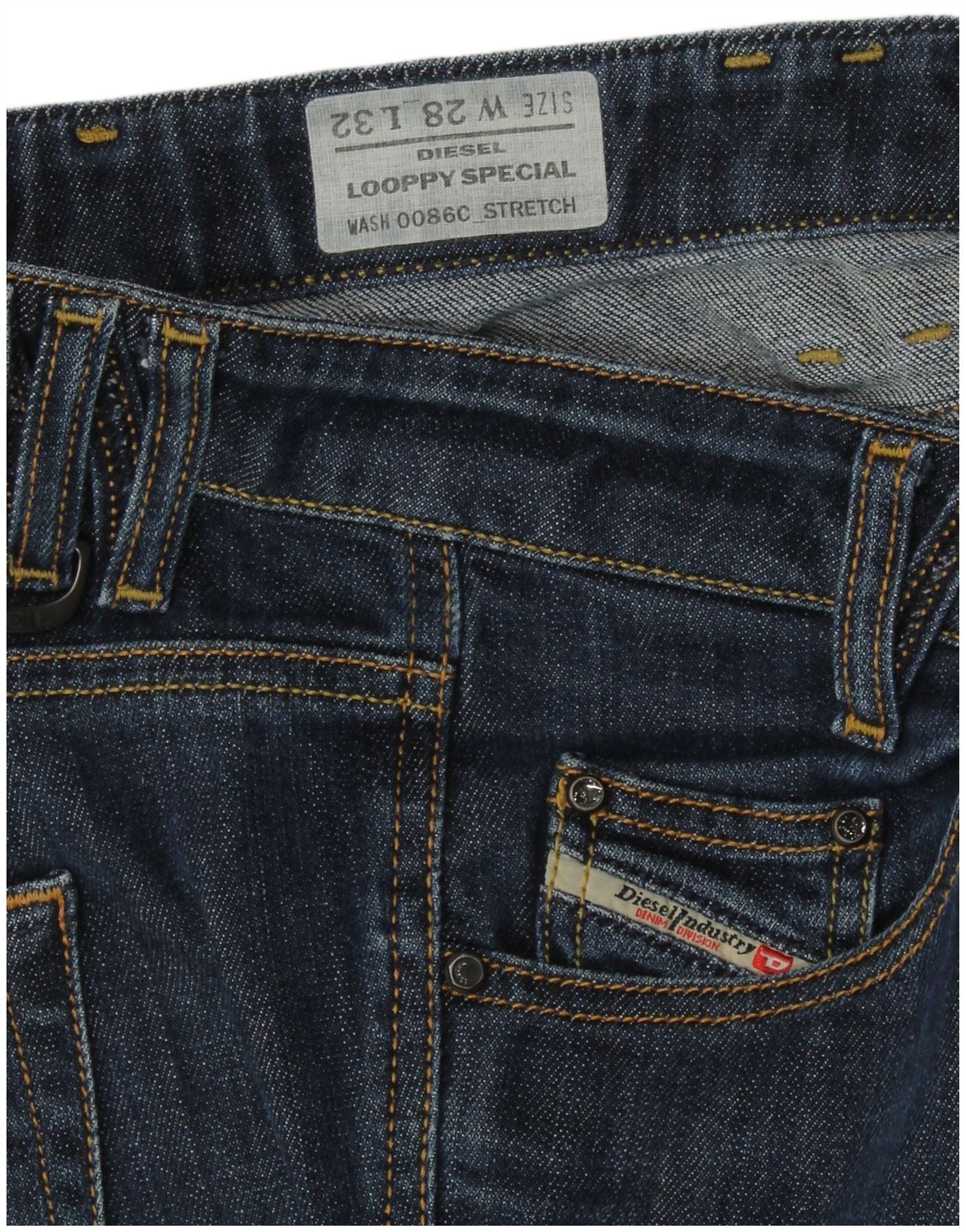 Diesel Womens Loopy Low Waist Slim Jeans W28 L32 Blue Cotton Classi Size 42" / US 20 - 3 Thumbnail