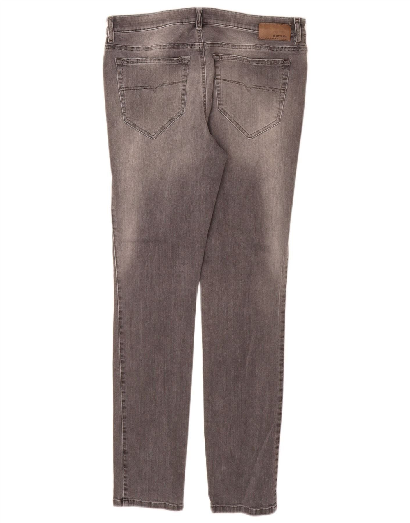 Diesel Womens Skinzee Regular Super Slim Skinny Jeans W32 L30 Grey Size 24" / US 00 / IT 34 - 2 Thumbnail